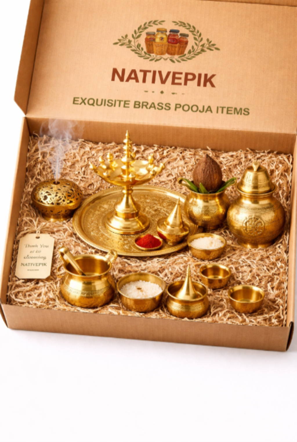 Pooja Set in Brass1