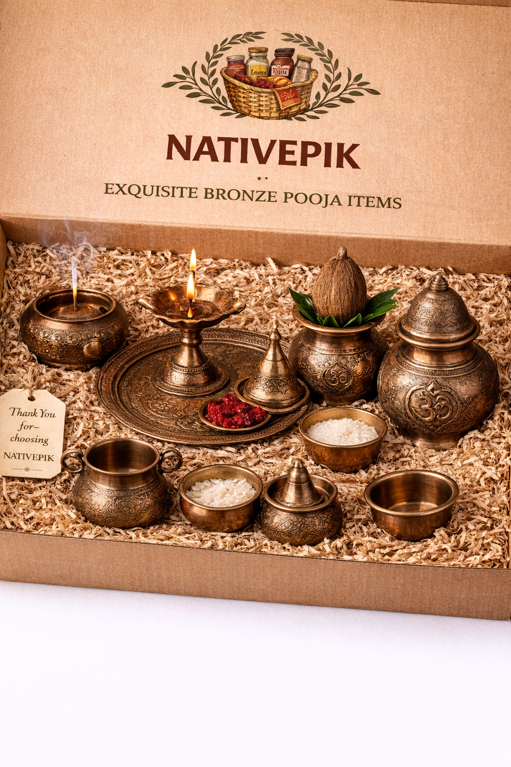 Pooja Set in Bronze