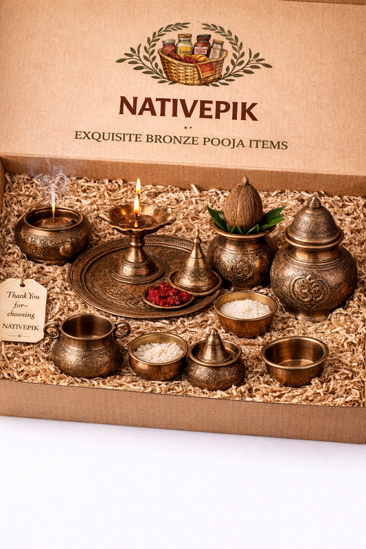 Pooja Set in Bronze